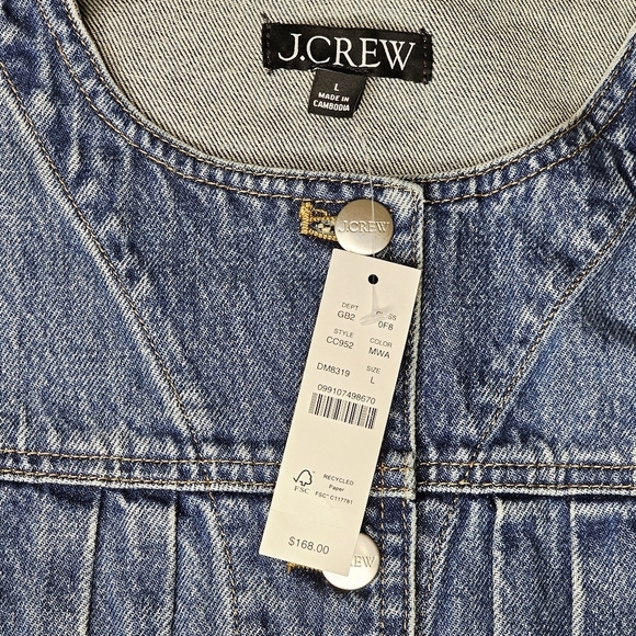New! J. Crew Pleated Denim Lady Jacket - Picture 9 of 10